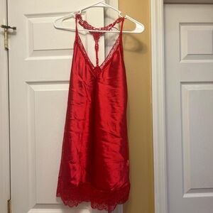 Elegant Red Lace Slip dress